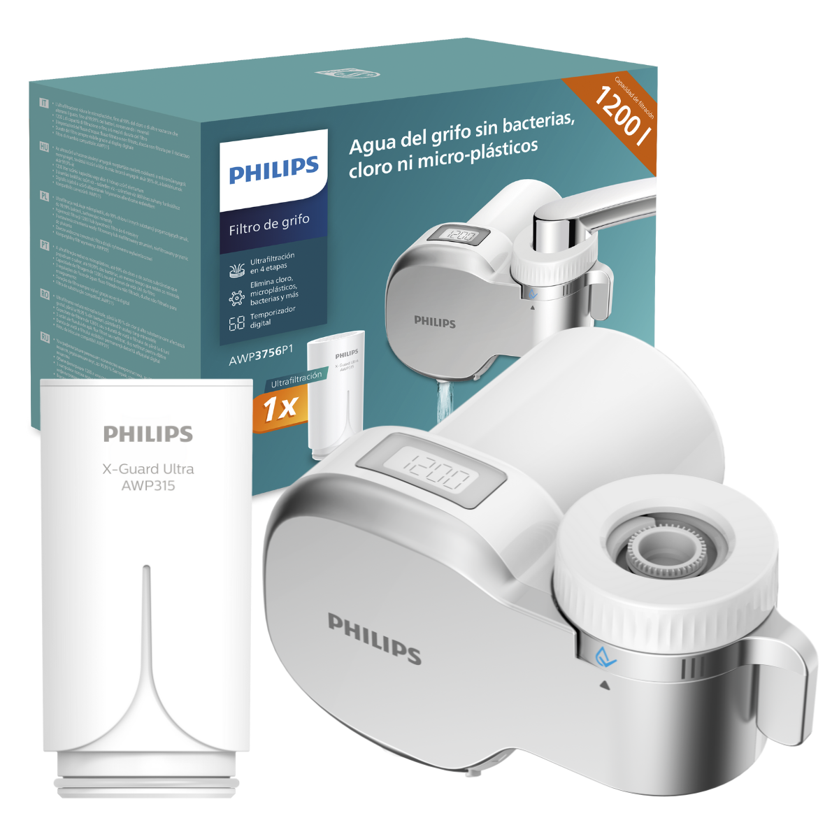 PHILIPS AWP3756P1/10 filtr wody na kran z wyświetlaczem i licznikiem z wkładem ultrafiltracyjnym.