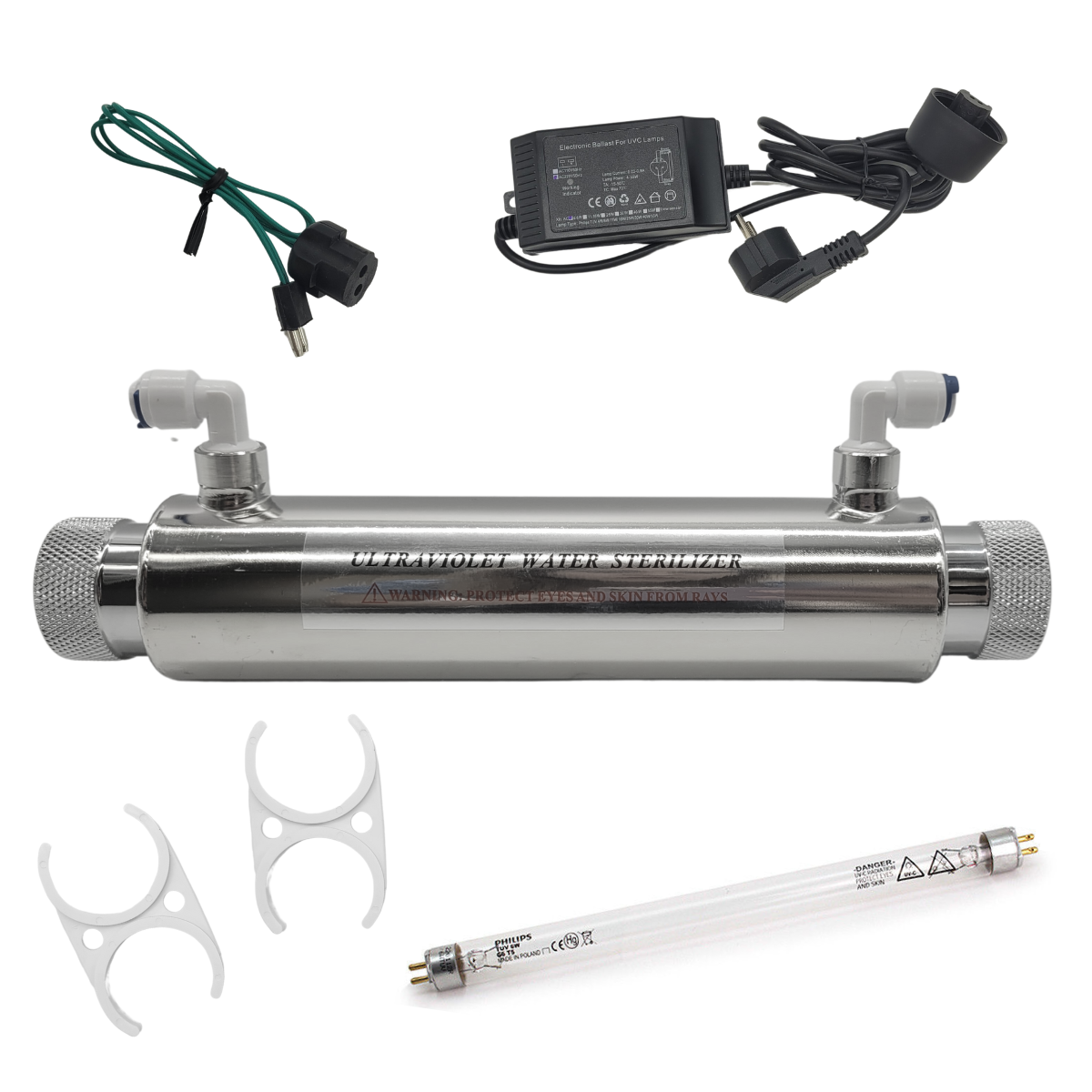 Lampa UV 6W do odwróconej osmozy, zabezpieczenie wody przed bakteriami. Lampa UV z żarnikiem PHILIPS.