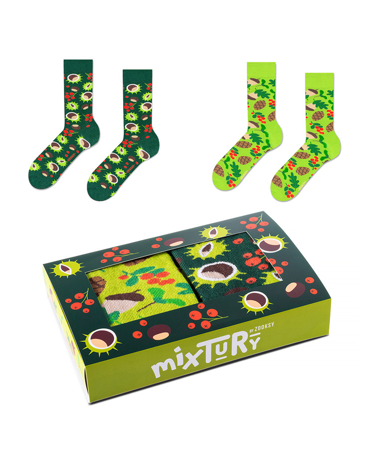 Skarpetki męskie długie | Leśne BOX | mixTURY | ZOOKSY