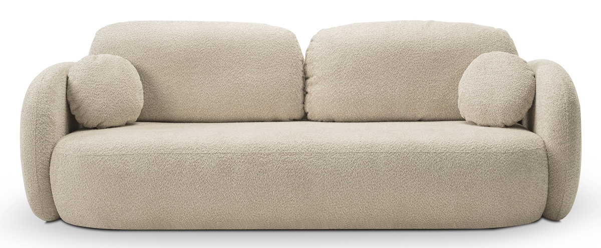 Nowoczesna sofa rozkładana z pojemnikiem OMERO beżowa