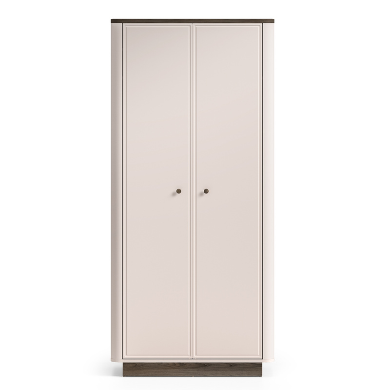 Szafa dwudrzwiowa 92 cm do salonu z półkami i drążkiem VILANO kaszmir