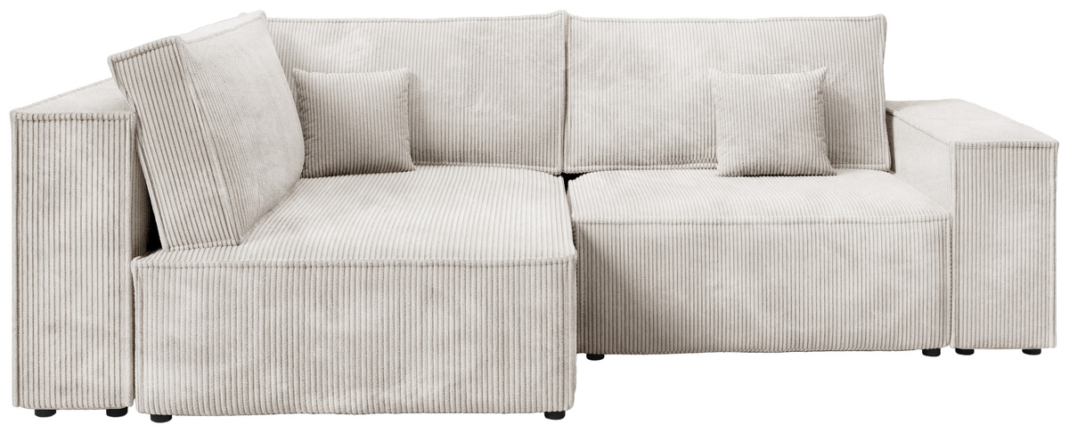 Sztruksowa kanapa narożna z funkcją spania PEDRO DUO