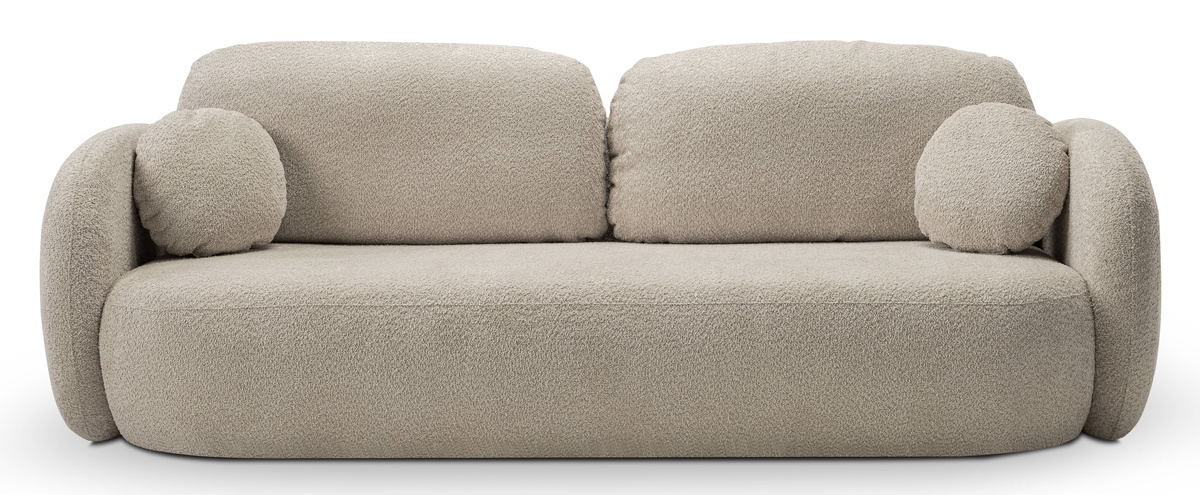 Nowoczesna sofa rozkładana z pojemnikiem OMERO beżowa