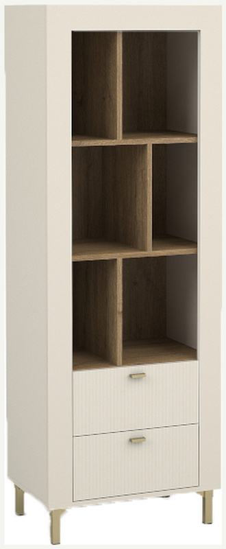 Nowoczesny regał z szufladami do salonu 60 cm MISTY cashmere