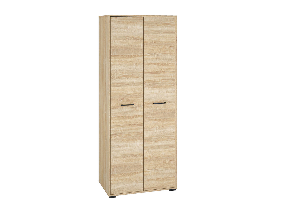 Dwudrzwiowa szafa 80 cm do przedpokoju z drążkiem i półkami CARO