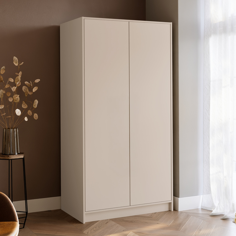 Kaszmirowa dwudrzwiowa szafa uchylna 100 cm z półkami GARIO