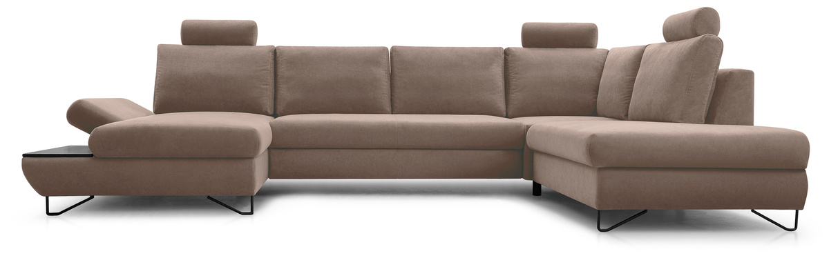 Nowoczesna kanapa narożna U z funkcją spania LORENS