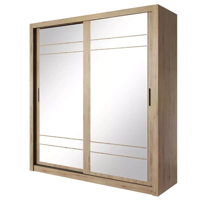 Nowoczesna szafa przesuwna z półkami 200 cm lustro ARTI