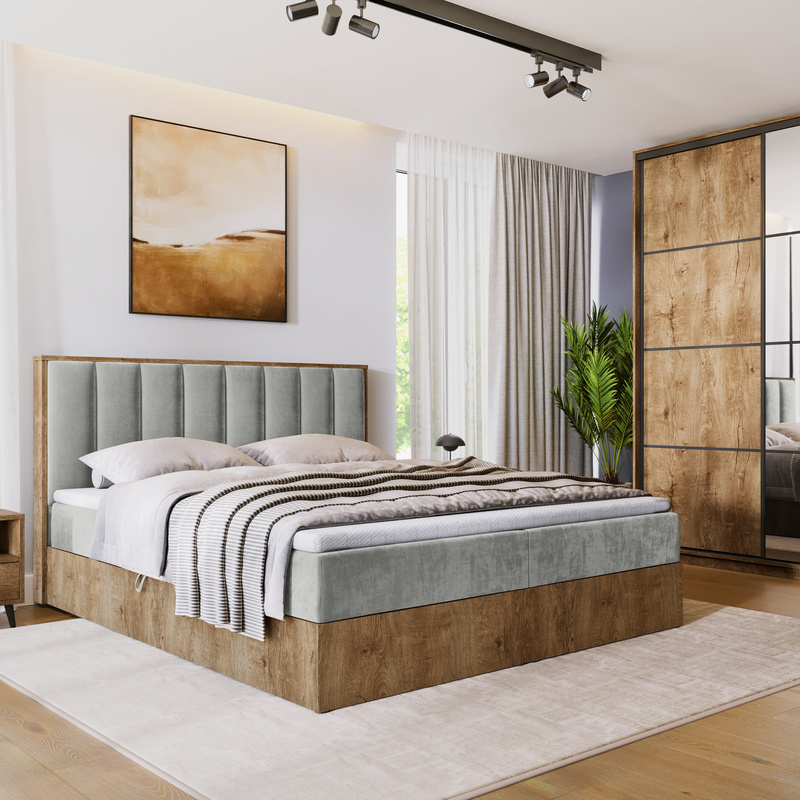 Łóżko kontynentalne 180x200 do sypialni LOFT II z pojemnikiem