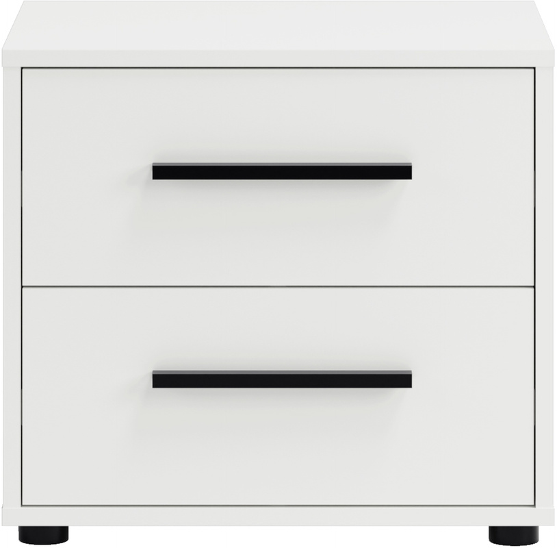 Stolik nocny do sypialni z szufladami 51 cm biały MAXIDO