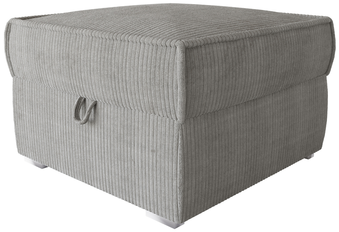 Beżowa sztruksowa pufa ze schowkiem do salonu TOP