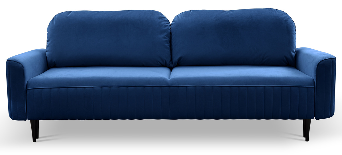 Granatowa kanapa rozkładana do salonu z funkcją spania VELINA