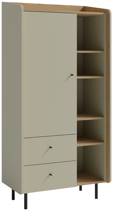 Młodzieżowy regał 80 cm na książki nowoczesny ALDENO eukaliptus