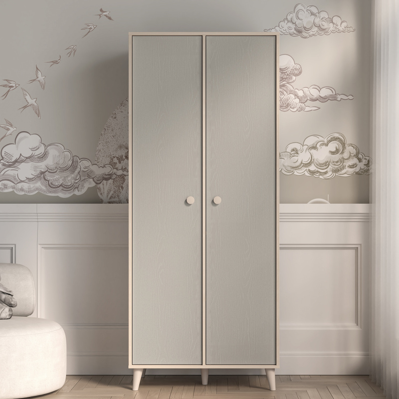 Szafa 80 cm dwudrzwiowa z półkami i drążkiem do pokoju młodzieżowego MERLO