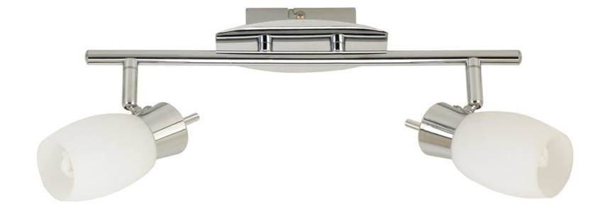 Chromowana lampa sufitowa listwa do salonu MANGO 2-punktowa