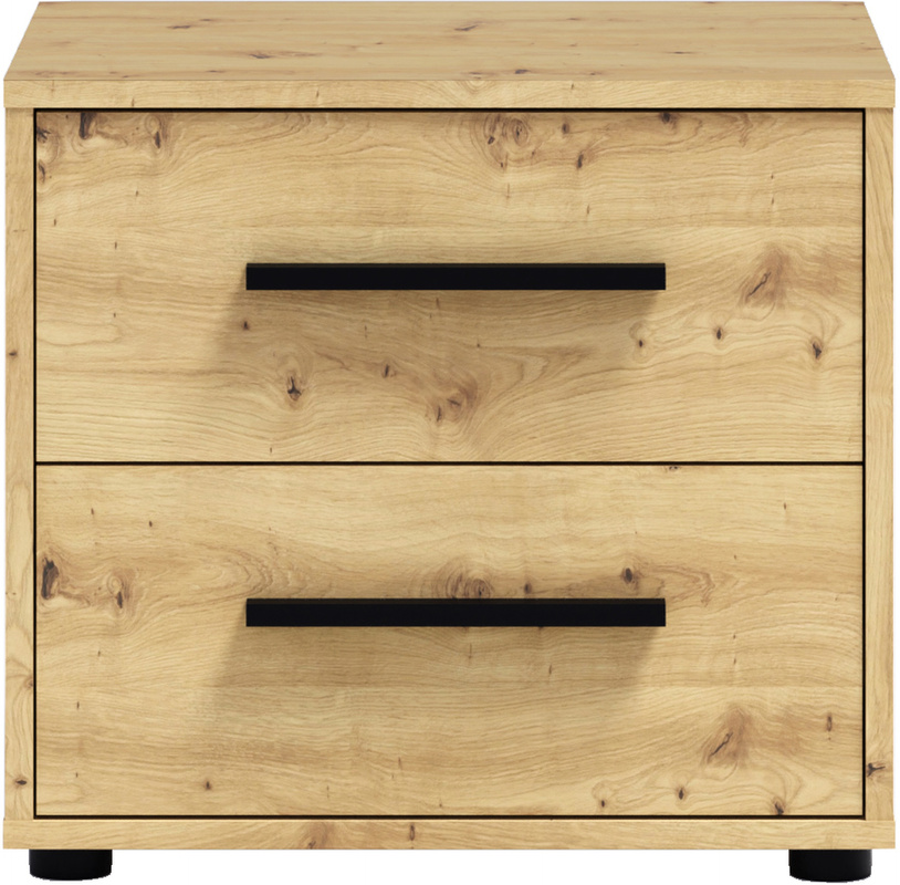 Stolik nocny do sypialni z szufladami 51 cm dąb artisan MAXIDO