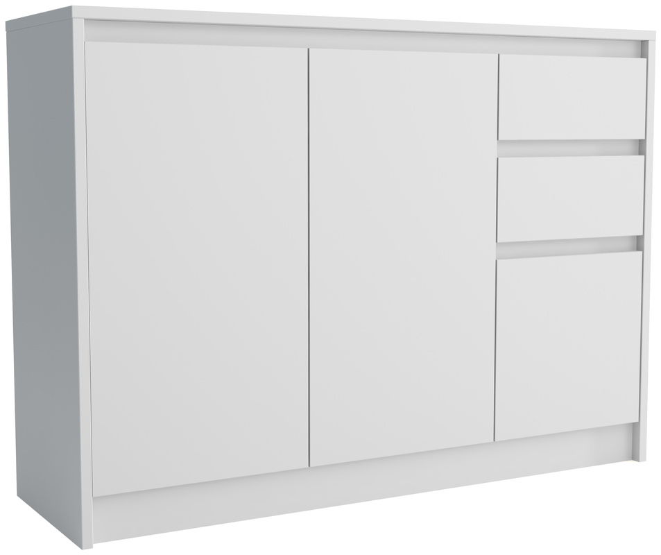 Nowoczesna biała komoda z szufladami trzydrzwiowa ARTEGO