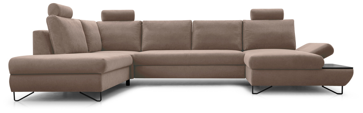 Nowoczesna kanapa narożna U z funkcją spania LORENS