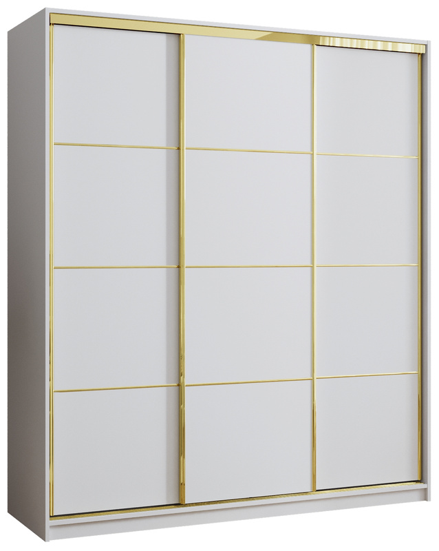 Szafa do sypialni 180 cm GOLD NEW biały mat