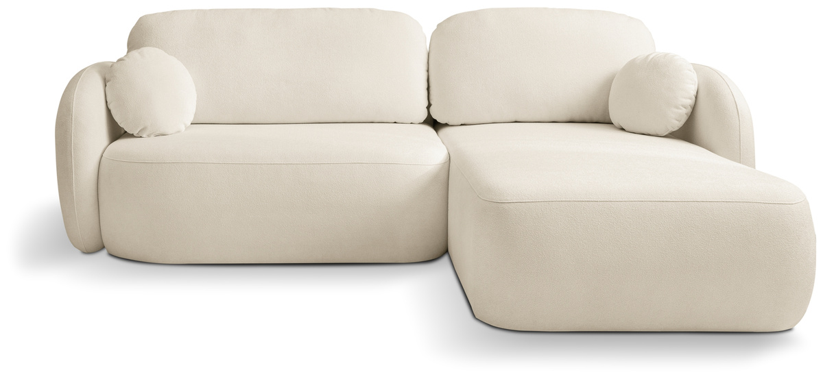 Rozkładany narożnik do salonu z funkcją spania beżowy OMERO