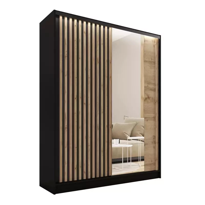 Szafa z lamelami i lustrem 150 cm LAMEL 3D