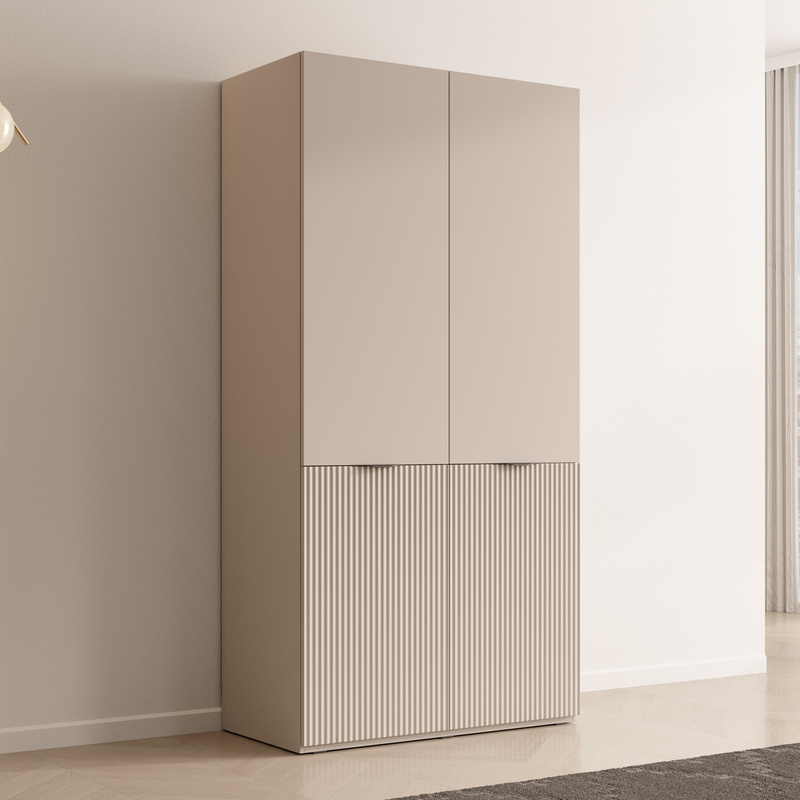 Dwudrzwiowa szafa z półkami i drążkami 101 cm kaszmir SIGMA