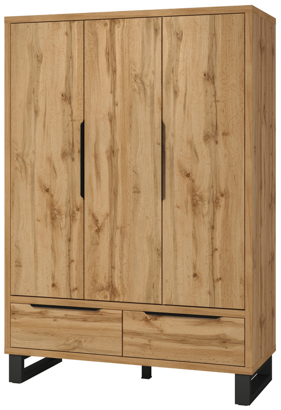 Trzydrzwiowa szafa do sypialni w stylu loftowym HALLE S