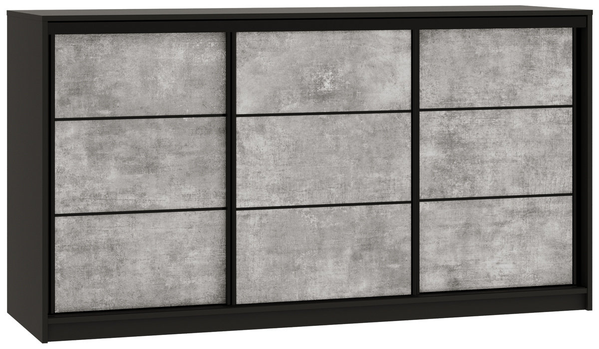 Komoda przesuwna z drążkiem i szufladami 180 cm LOFT beton