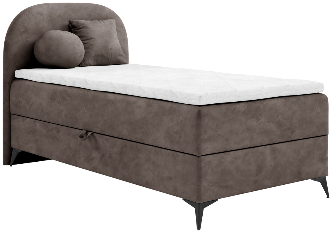 Tapicerowane łóżko dla dzieci 80x200 cm kontynentalne z pojemnikiem SERENO