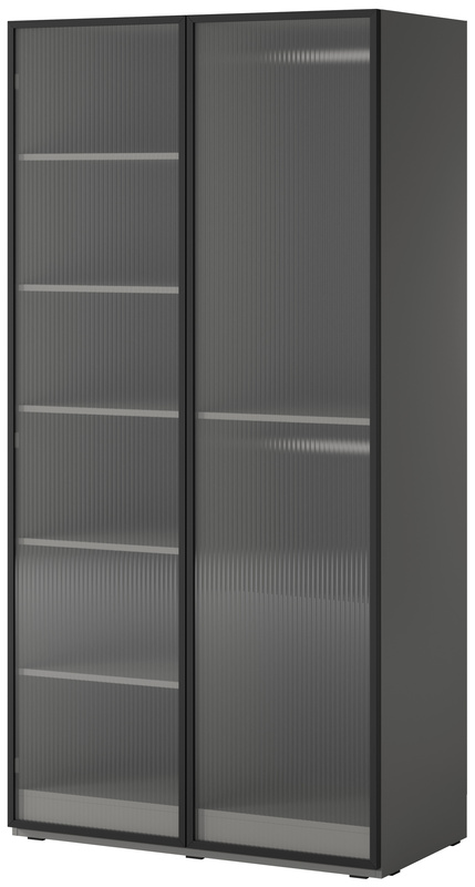 Nowoczesna szara szafa modułowa dwudrzwiowa 101 cm SIGMA