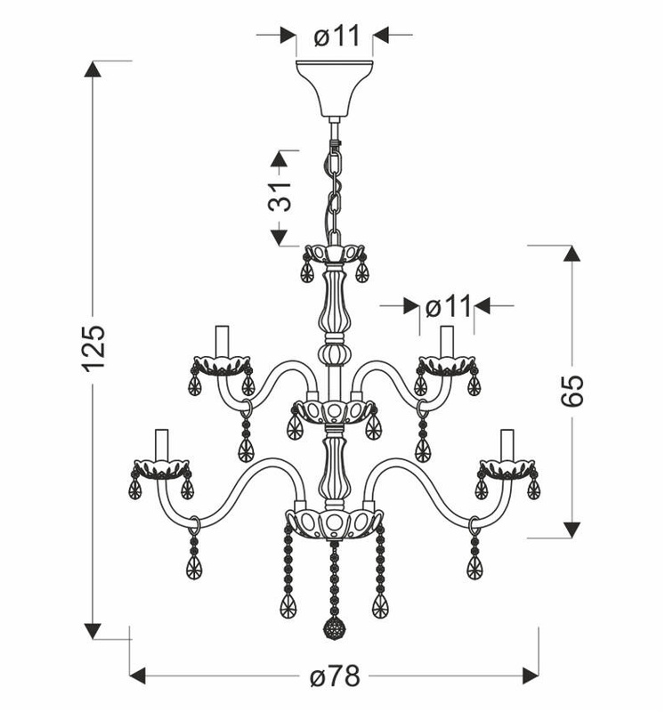 Srebrna lampa wisząca sufitowa do salonu CRISTALLO 15xE14 IP20
