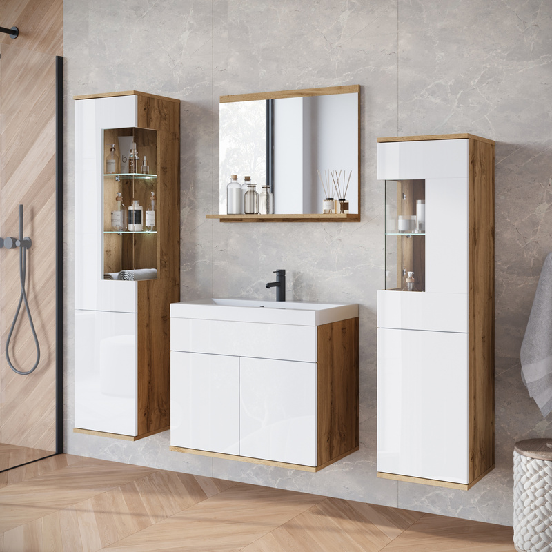 Zestaw mebli do łazienki z lustrem NAVARO