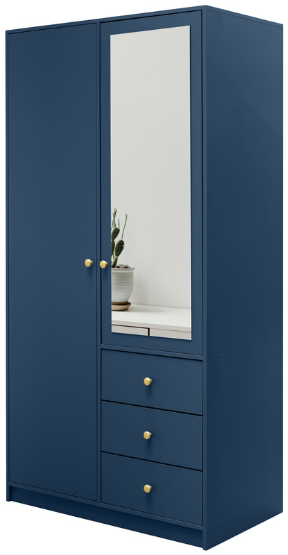 Dwudrzwiowa nowoczesna szafa uchylna z lustrem 100 cm SELMA