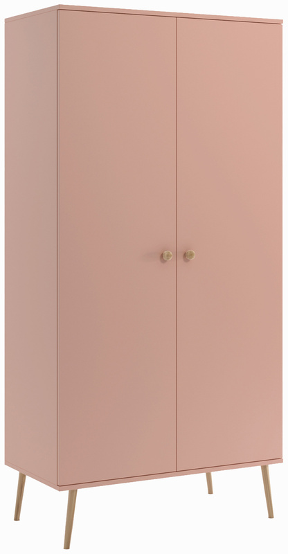 Szafa z drążkiem na wieszaki 100 cm BONE róż naturalny