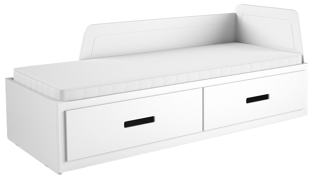 Drewniane łóżko rozkładane do pokoju młodzieżowego 80x200 cm MIRIA biały