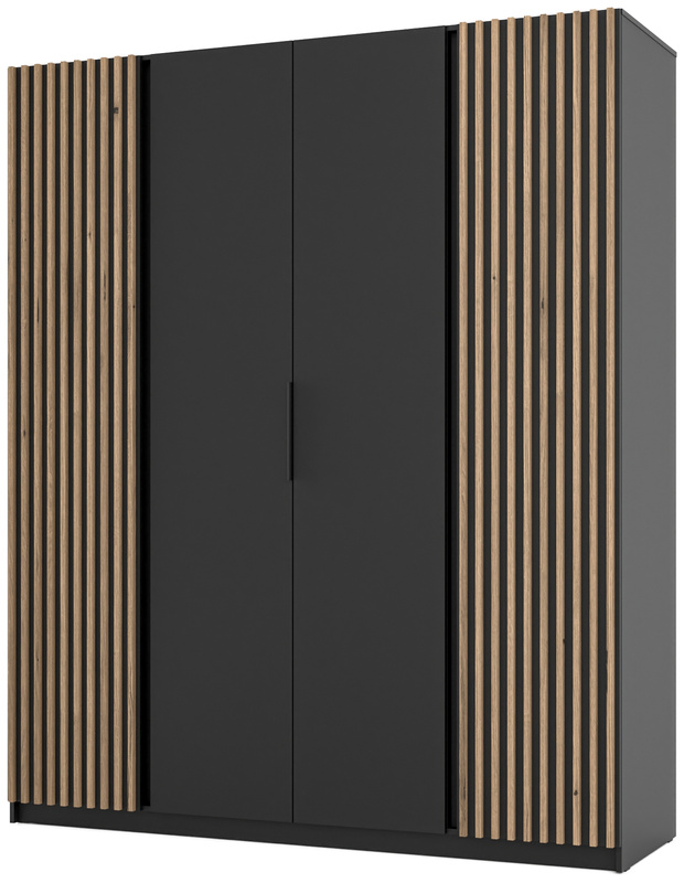 Duża loftowa szafa z lamelami i półkami 200 cm KARAT