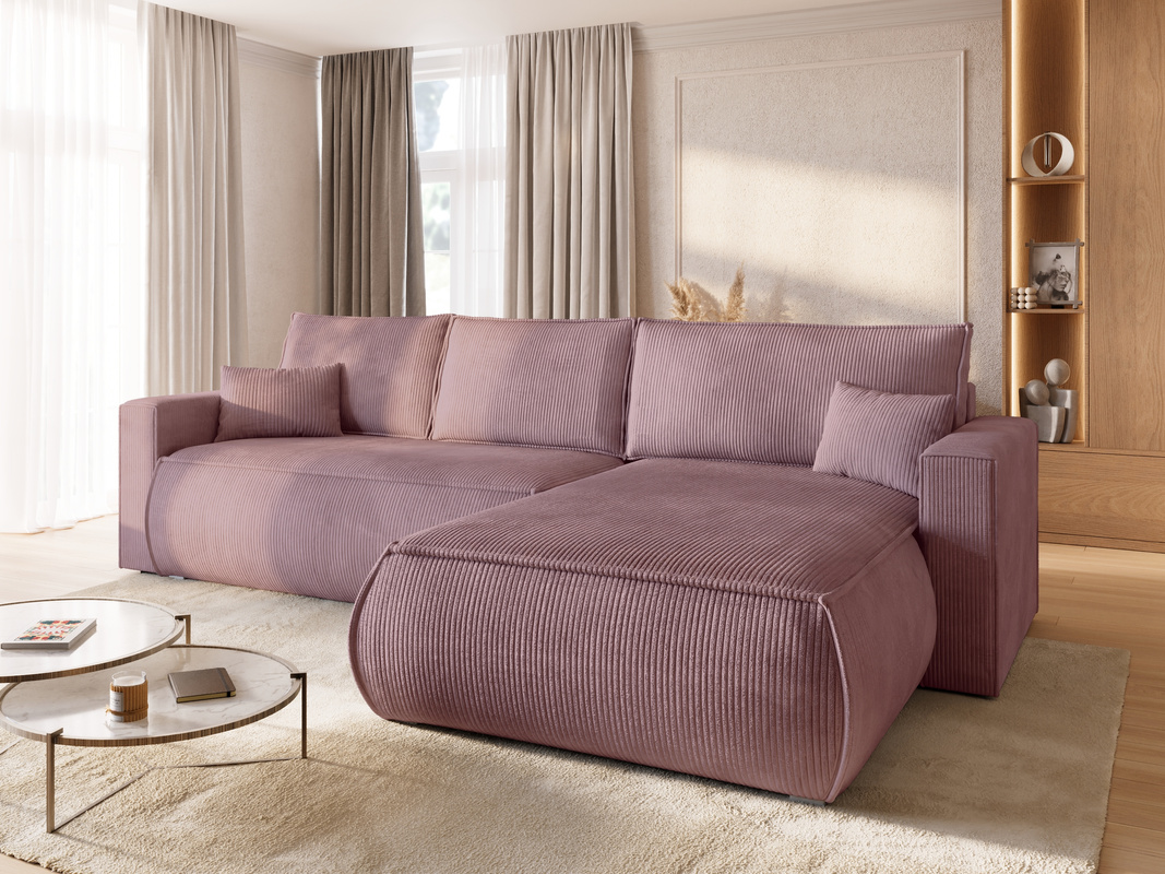 Rozkładana kanapa narożna z funkcją spania i pojemnikiem HAVANA