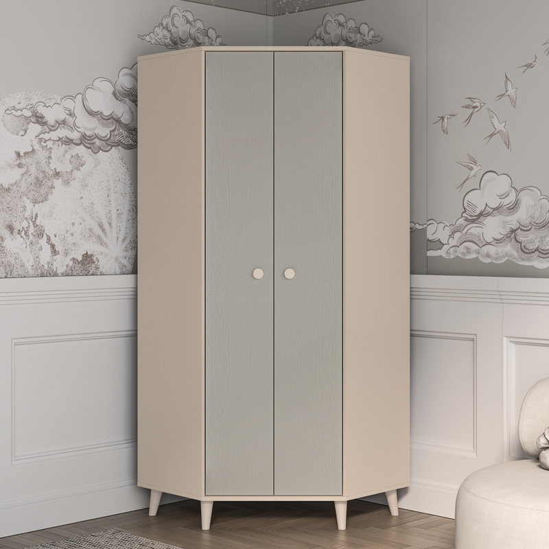 Szafa 80 cm narożna z półkami i drążkiem do pokoju młodzieżowego MERLO