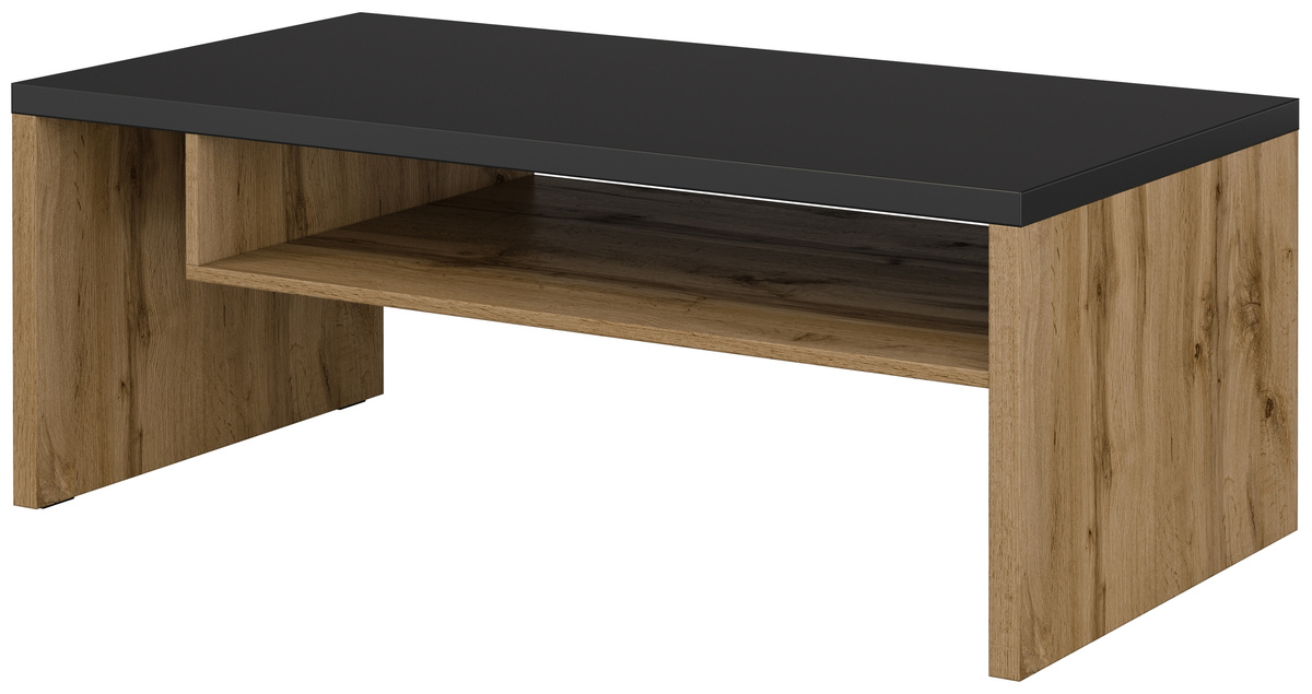 Drewnopodobny stolik kawowy do salonu 120x60 cm CROSS