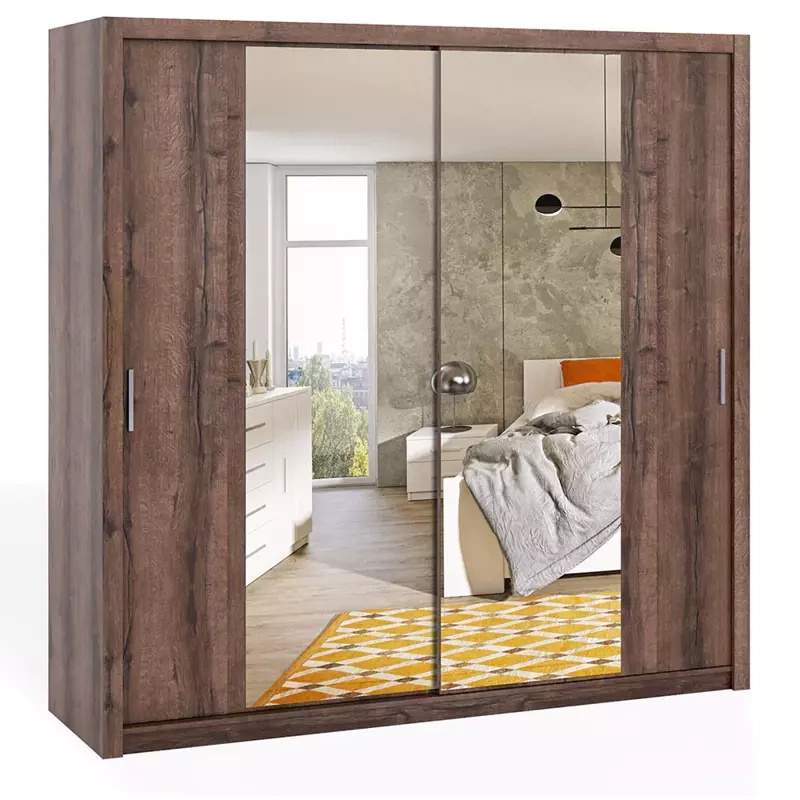 Szafa przesuwna z lustrami 220 cm Dąb monastery BELLA
