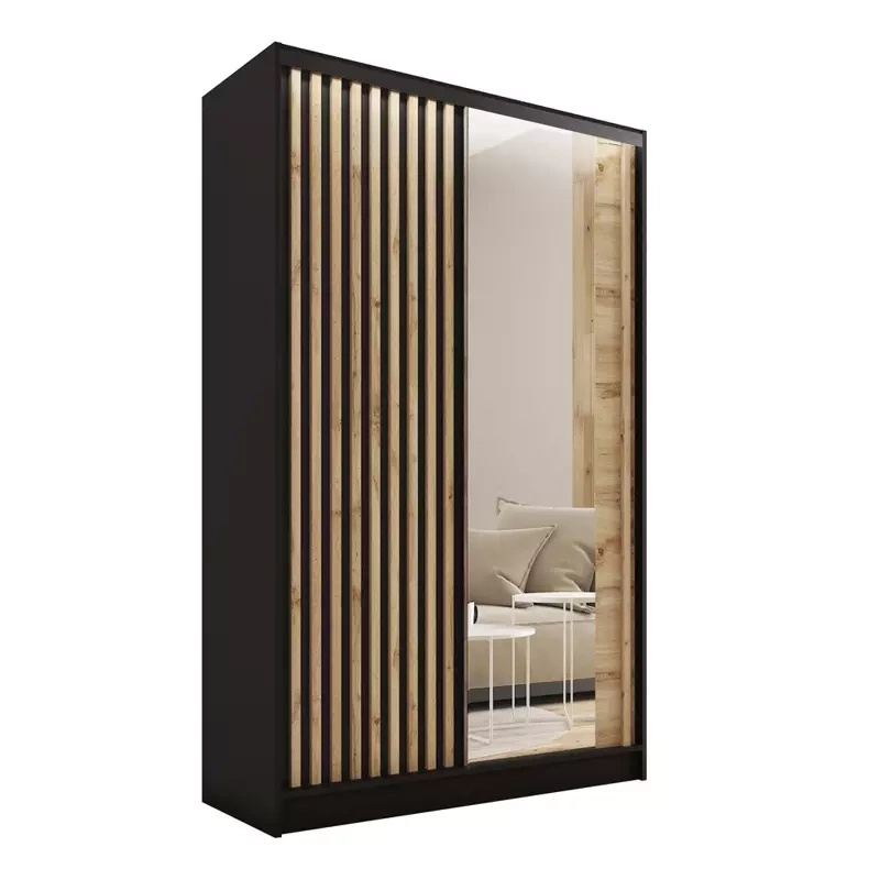 Szafa z lustrem i drzwiami lamelowymi 120 cm LAMEL 3D