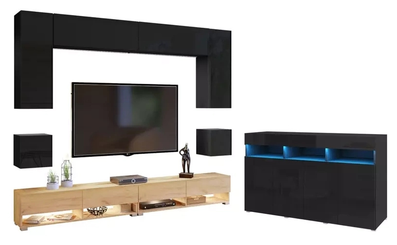 Nowoczesne meble do salonu z komodą PREMIUM