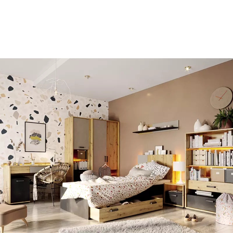 Meble do pokoju młodzieżowego łóżko szafa biurko QUBIC