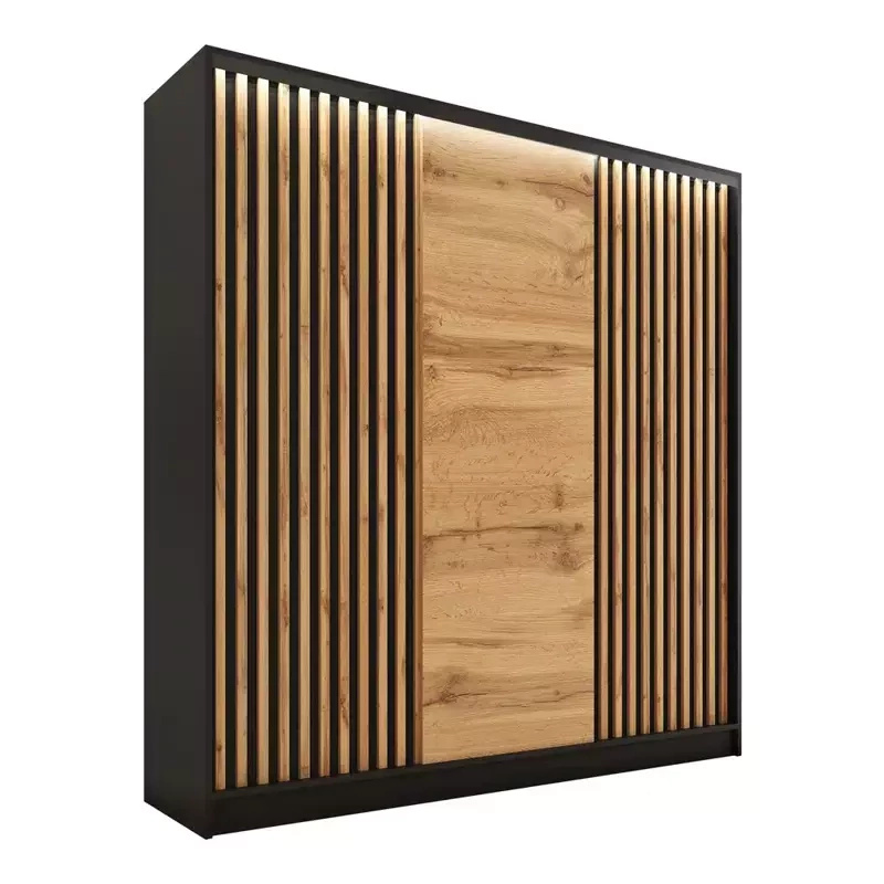 Szafa przesuwna z lamelami LOFT 180 cm wotan