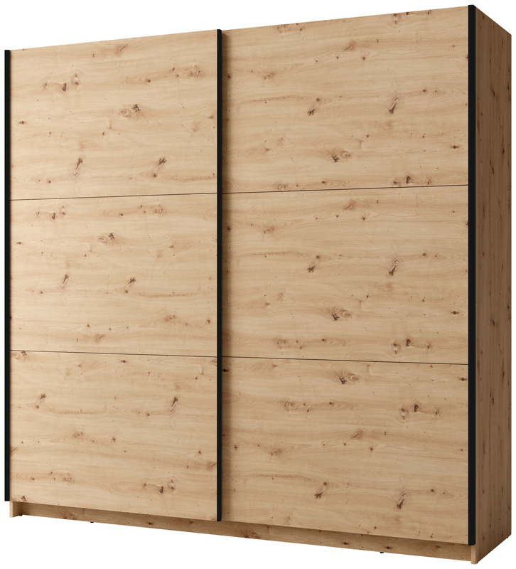 Szafa przesuwna 200 cm do sypialni nowoczesna ARLEN dąb artisan