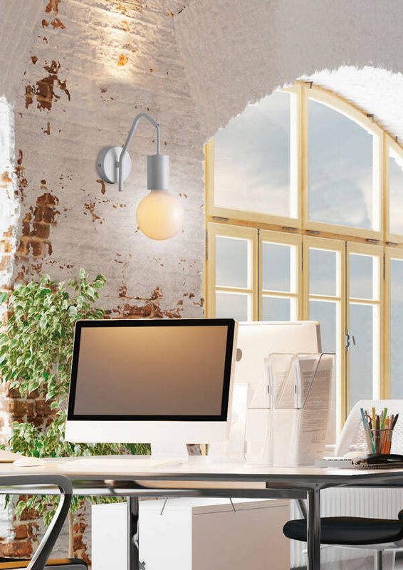 Biały kinkiet ścienny do salonu i sypialni BASSEO metalowy 1xE27