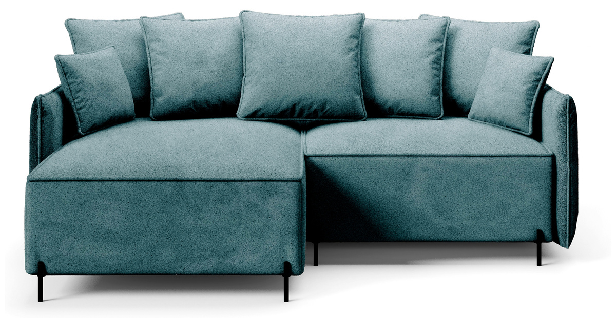 Nowoczesna kanapa narożna do salonu z funkcją spania BOCCO boucle