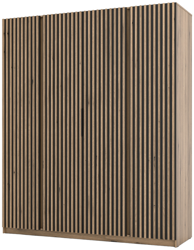 Szafa w stylu loft z lamelami do sypialni 200 cm KARAT