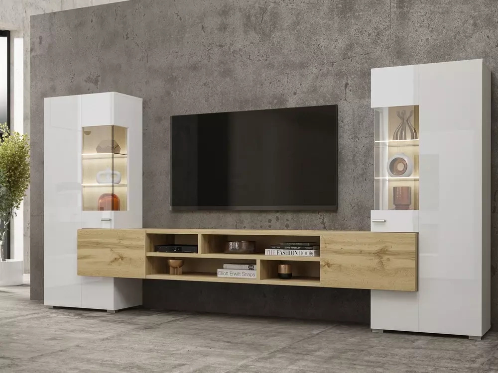 Biała meblościanka do salonu CAMBODE