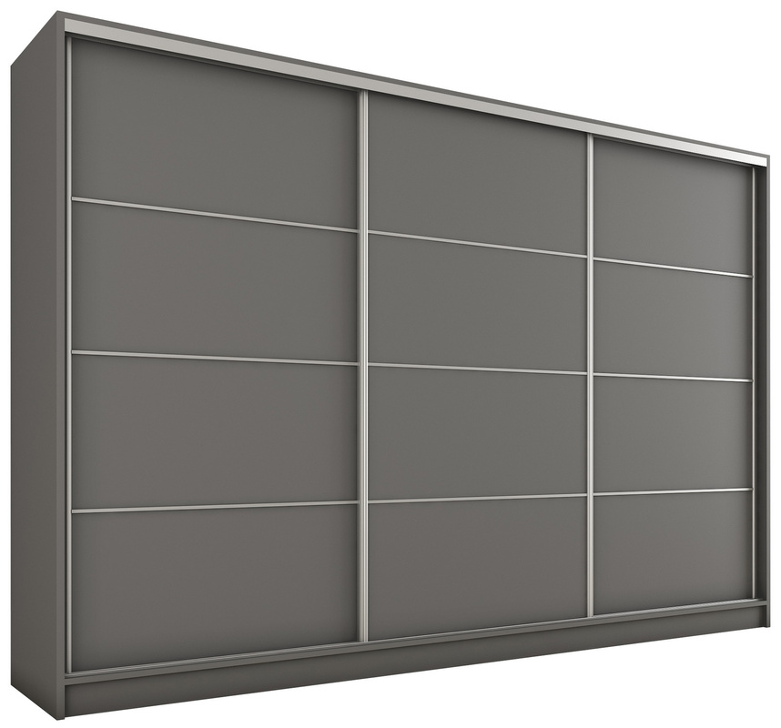 Duża nowoczesna grafitowa szafa do sypialni 280 cm TOP MAX